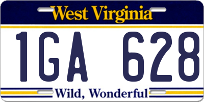 WV license plate 1GA628
