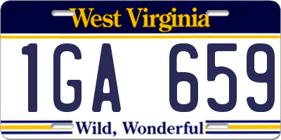 WV license plate 1GA659