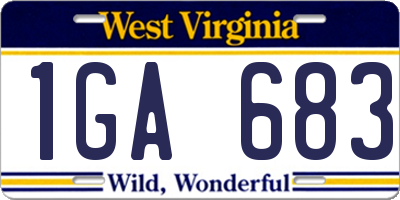WV license plate 1GA683