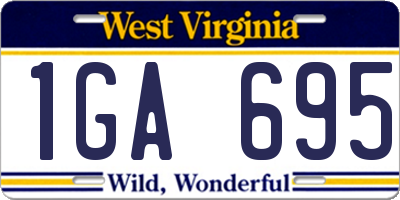 WV license plate 1GA695