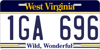 WV license plate 1GA696