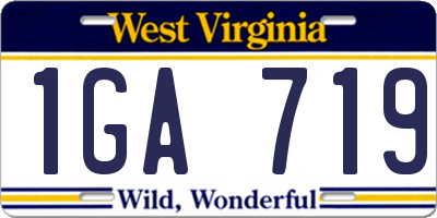 WV license plate 1GA719