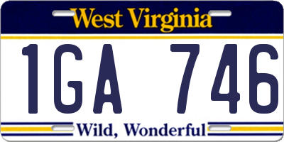 WV license plate 1GA746