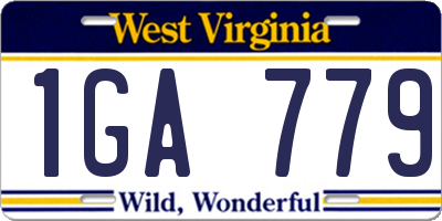 WV license plate 1GA779