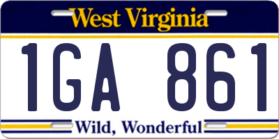 WV license plate 1GA861