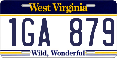 WV license plate 1GA879