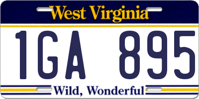 WV license plate 1GA895