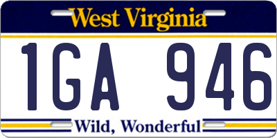 WV license plate 1GA946