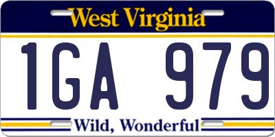 WV license plate 1GA979