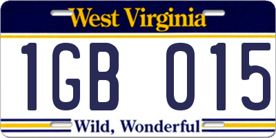 WV license plate 1GB015