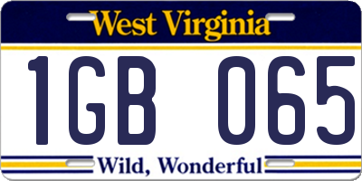 WV license plate 1GB065