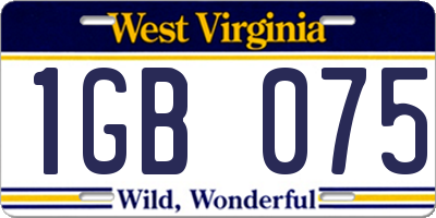 WV license plate 1GB075