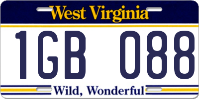 WV license plate 1GB088