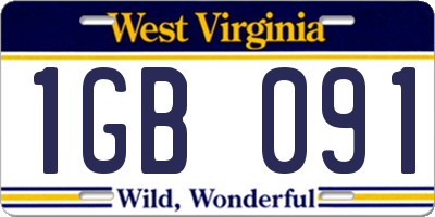 WV license plate 1GB091