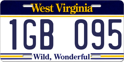WV license plate 1GB095