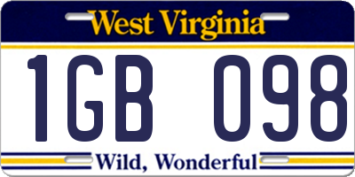 WV license plate 1GB098