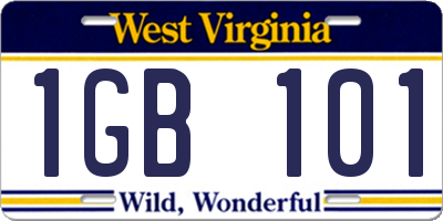 WV license plate 1GB101