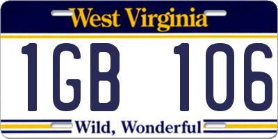 WV license plate 1GB106