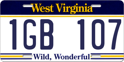 WV license plate 1GB107