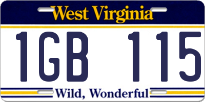 WV license plate 1GB115