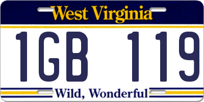 WV license plate 1GB119