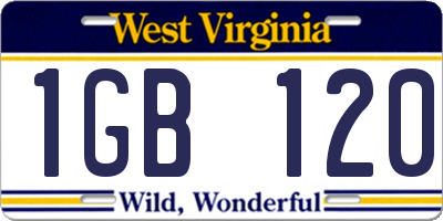 WV license plate 1GB120