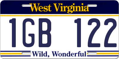 WV license plate 1GB122
