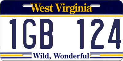 WV license plate 1GB124