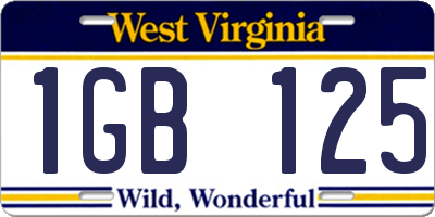 WV license plate 1GB125