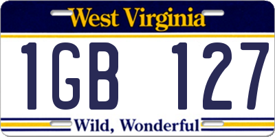WV license plate 1GB127