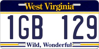 WV license plate 1GB129