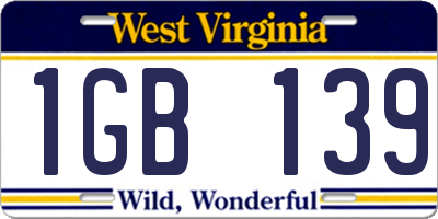 WV license plate 1GB139