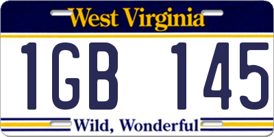 WV license plate 1GB145
