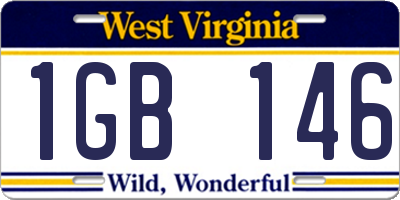 WV license plate 1GB146