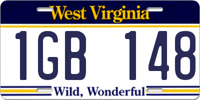 WV license plate 1GB148