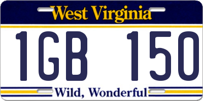 WV license plate 1GB150