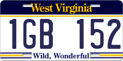 WV license plate 1GB152