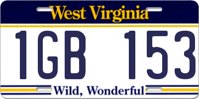 WV license plate 1GB153
