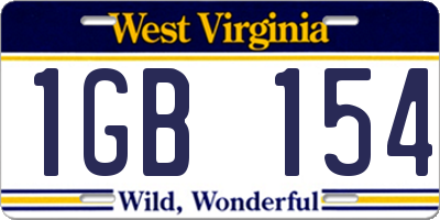 WV license plate 1GB154
