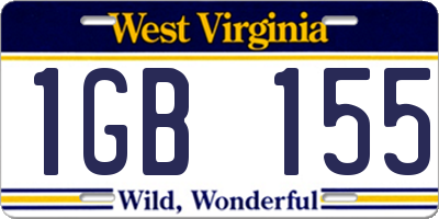 WV license plate 1GB155