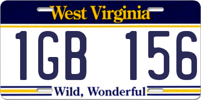WV license plate 1GB156