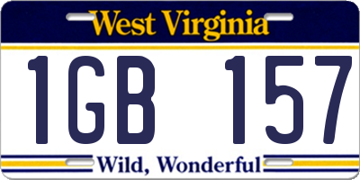 WV license plate 1GB157