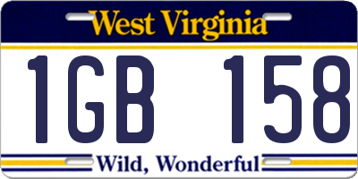 WV license plate 1GB158