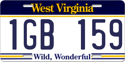 WV license plate 1GB159