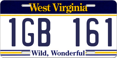 WV license plate 1GB161