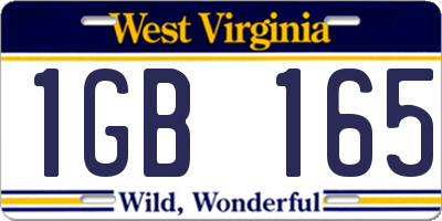 WV license plate 1GB165