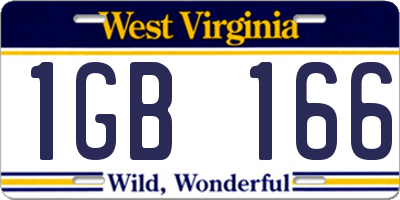 WV license plate 1GB166