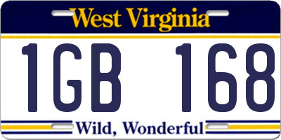 WV license plate 1GB168