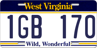 WV license plate 1GB170