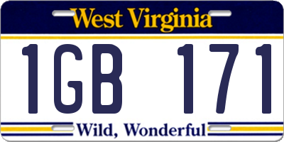 WV license plate 1GB171